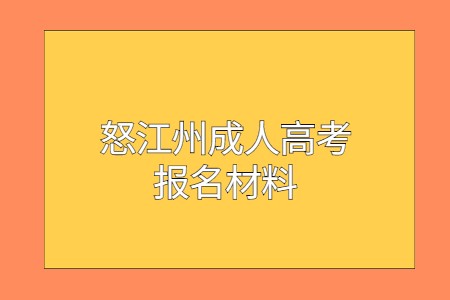 怒江州成人高考報(bào)名材料